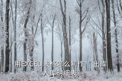 用EXCEL 表格怎么制作“ 出庫 入庫明細表”