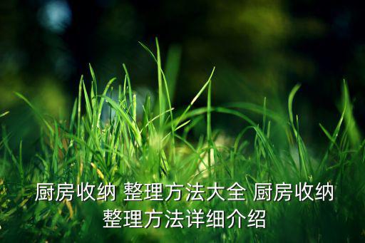  廚房收納 整理方法大全 廚房收納 整理方法詳細(xì)介紹