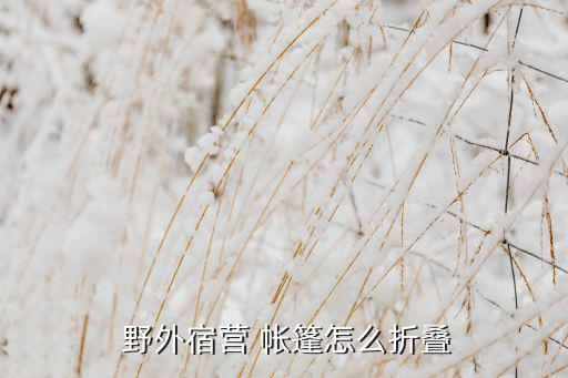  野外宿營(yíng) 帳篷怎么折疊