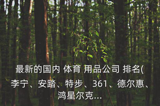 最新的國(guó)內(nèi) 體育 用品公司 排名(李寧、安踏、特步、361、德爾惠、鴻星爾克...