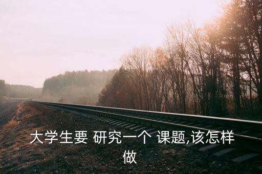  大學(xué)生要 研究一個(gè) 課題,該怎樣做