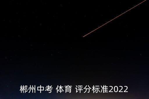 郴州中考 體育 評分標準2022