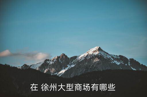 在 徐州大型商場(chǎng)有哪些