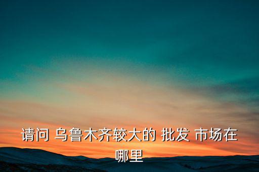 請(qǐng)問 烏魯木齊較大的 批發(fā) 市場(chǎng)在哪里