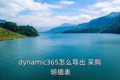 dynamic365怎么導出 采購 明細表