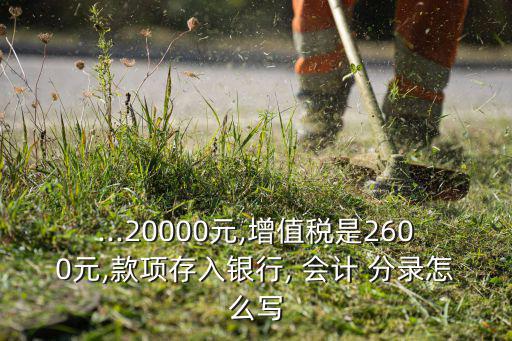 ...20000元,增值稅是2600元,款項存入銀行, 會計 分錄怎么寫