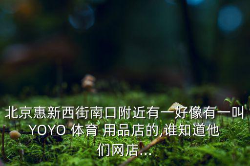 北京惠新西街南口附近有一好像有一叫YOYO 體育 用品店的,誰知道他們網(wǎng)店...