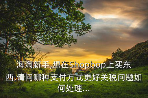 海淘新手,想在Shopbop上買東西,請問哪種支付方式更好關(guān)稅問題如何處理...