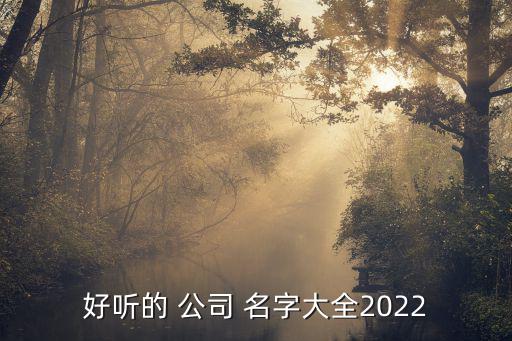 好聽的 公司 名字大全2022