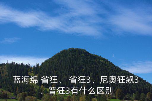 藍(lán)海綿 省狂、 省狂3、尼奧狂飆3、普狂3有什么區(qū)別