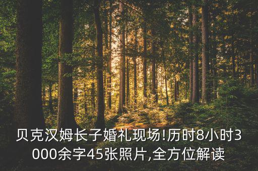 貝克漢姆長子婚禮現(xiàn)場!歷時8小時3000余字45張照片,全方位解讀