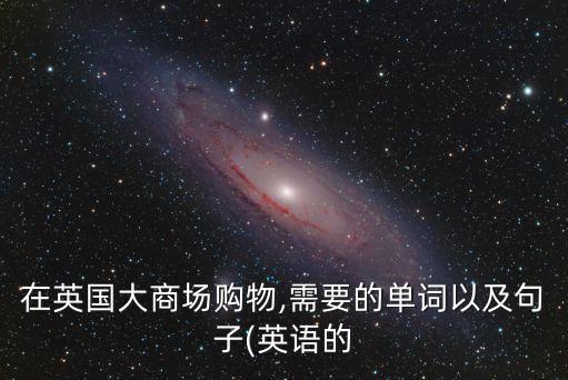 在英國大商場購物,需要的單詞以及句子(英語的