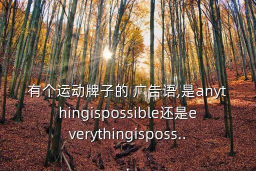 有個運動牌子的 廣告語,是anythingispossible還是everythingisposs...