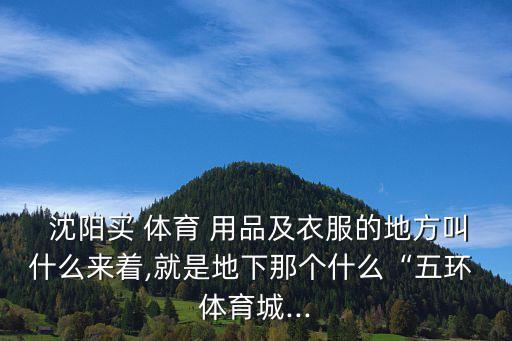  沈陽買 體育 用品及衣服的地方叫什么來著,就是地下那個(gè)什么“五環(huán) 體育城...