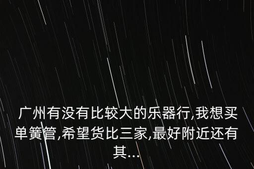  廣州有沒(méi)有比較大的樂(lè)器行,我想買單簧管,希望貨比三家,最好附近還有其...