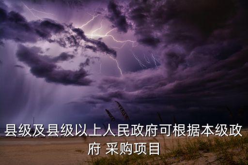 縣級及縣級以上人民政府可根據(jù)本級政府 采購項目