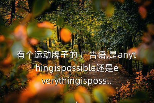 有個運動牌子的 廣告語,是anythingispossible還是everythingisposs...