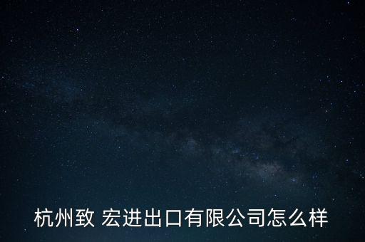 杭州致 宏進(jìn)出口有限公司怎么樣