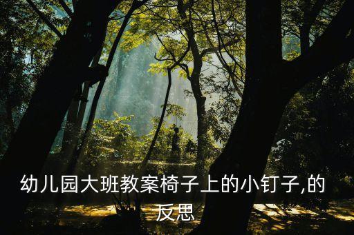 幼兒園大班教案椅子上的小釘子,的 反思