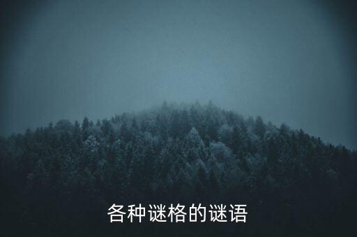 各種謎格的謎語