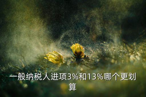 一般納稅人進(jìn)項(xiàng)3%和13%哪個更劃算