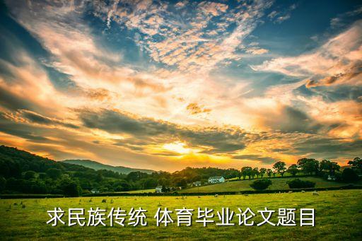 求民族傳統(tǒng) 體育畢業(yè)論文題目