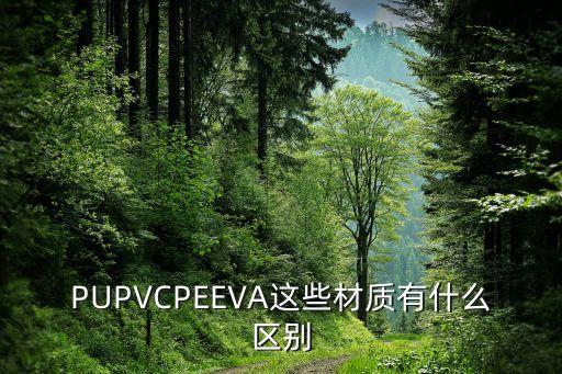 PUPVCPEEVA這些材質(zhì)有什么區(qū)別